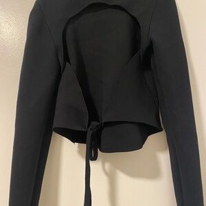 Black cut out tie back crop top.